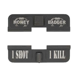 AR-15 Dust Cover - Honey Badger - 1 Shot 1 Kill - Phosphate Black