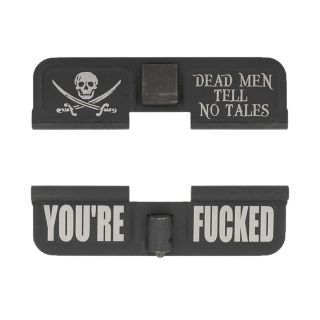 AR-15 Dust Cover - Jolly Roger - You're Fcked - Phosphate Black