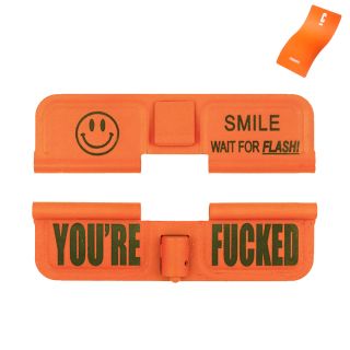 AR-15 Dust Cover - SMILE! - You're Fucked - Cerakote Orange