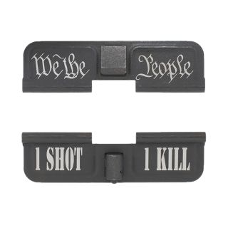 AR-15 Dust Cover - We the People - 1 Shot 1 Kill - Phosphate Black