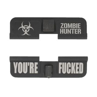 AR-15 Dust Cover - Zombie Hunter - You're Fcked - Phosphate Black