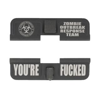 AR-15 Dust Cover - Zombie Response Team - You're Fcked - Phosphate Black