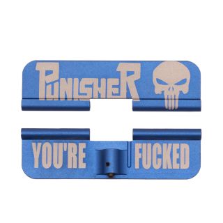 AR-15 Dust Cover - Punisher - You're Fucked - Anodized Blue