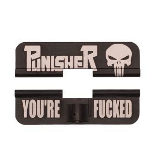 AR-15 Dust Cover - Punisher - You're Fucked - Anodized Black