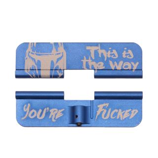 AR-15 Dust Cover - The Mandalorian This Is The Way - Anodized Blue
