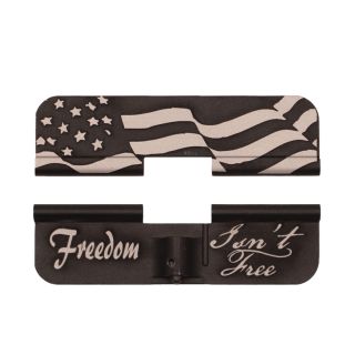AR-15 Dust Cover - Freedom Isn't Free - Flag Wrap - Anodized Black