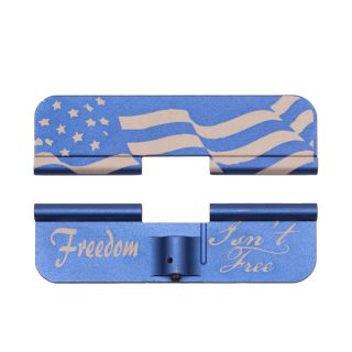 AR-15 Dust Cover - Freedom Isn't Free - Flag Wrap - Anodized Blue