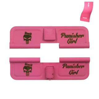 AR-15 Dust Cover - Punisher Girl (Double Image) - Cerakote Pink