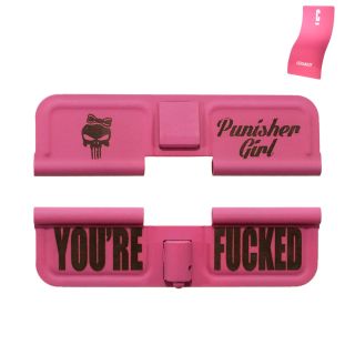 AR-15 Dust Cover - Punisher Girl - You're Fucked - Cerakote Pink