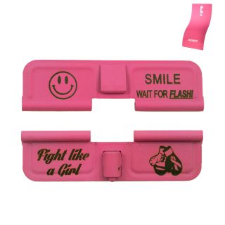 AR-15 Dust Cover - SMILE! - You Fight Like A Girl - Cerakote Pink
