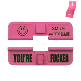 AR-15 Dust Cover - SMILE! - You're F*cked - Cerakote Pink