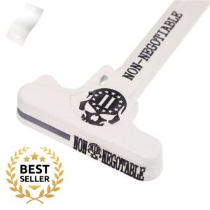 AR-15 Charging Handle – 2nd Amendment Skull | Bright White Cerakote