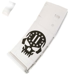 AR-15 PMAG MOE - 2nd Amendment Skull - Cerakote White (30 Round)