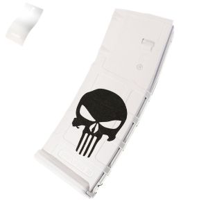 AR-15 PMAG MOE - Punisher Skull - Cerakote White (30 Round)