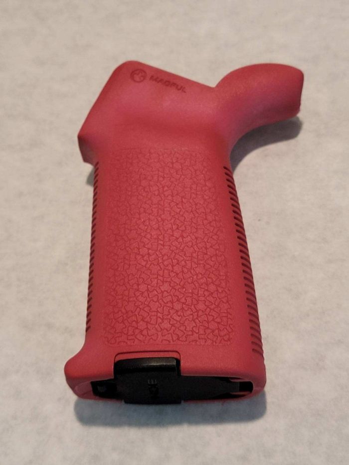 AR15 Magpul MOE Grip *ORPH* Cerakote Red Anodize color Sample